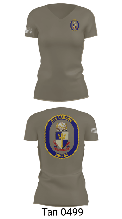 USS LABOON - DDG 58 14402394 Women's Short Sleeve V-neck Shirt - 65