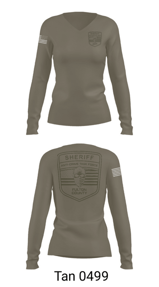 Womens Long Sleeve Vneck Shirt, Fulton County Anti-Crime Task Force, , Teamtime, Team time, sublimation, custom sports apparel, team uniforms, spirit wear, spiritwear, sports uniforms, custom shirts, team store, custom team store, fundraiser sports, apparel fundraiser
