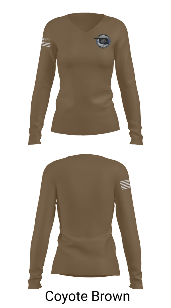 Womens Long Sleeve Vneck Shirt, Salina Police Department, Police, Teamtime, Team time, sublimation, custom sports apparel, team uniforms, spirit wear, spiritwear, sports uniforms, custom shirts, team store, custom team store, fundraiser sports, apparel fundraiser
