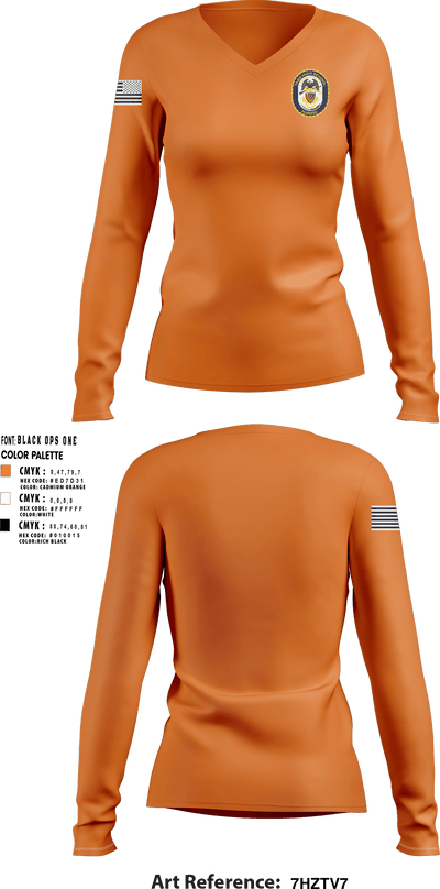 Tabb NJROTC 42524039 Women's Long Sleeve V-neck Shirt - 7