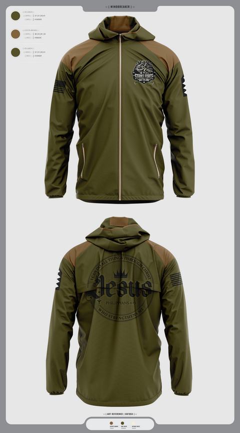 Windbreaker, Strike force Battalion, Army, Teamtime, Team time, sublimation, custom sports apparel, team uniforms, spirit wear, spiritwear, sports uniforms, custom shirts, team store, custom team store, fundraiser sports, apparel fundraiser