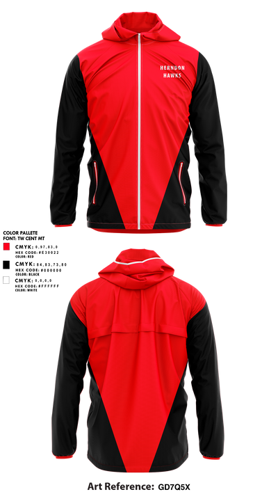 Herndon Hawks 57637079 Windbreaker - 1