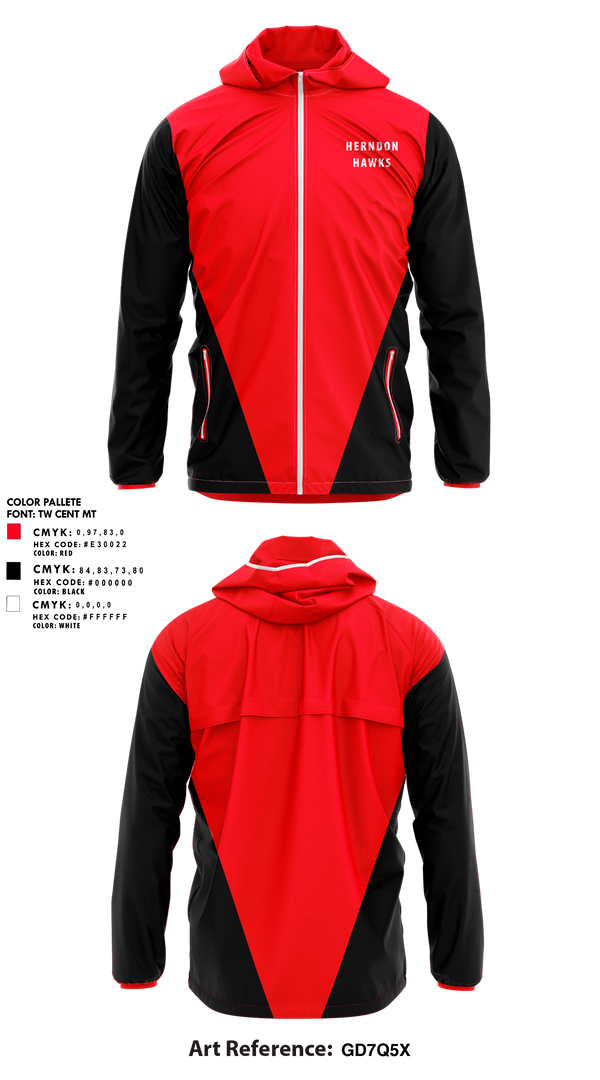 Windbreaker, Herndon Hawks, Baseball, Teamtime, Team time, sublimation, custom sports apparel, team uniforms, spirit wear, spiritwear, sports uniforms, custom shirts, team store, custom team store, fundraiser sports, apparel fundraiser