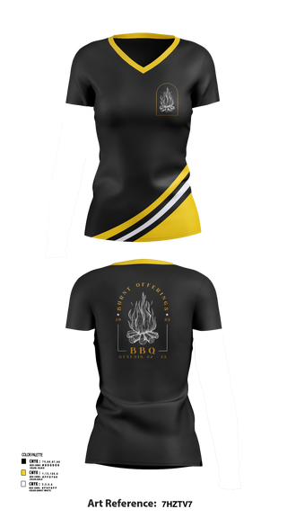 Womens Short Sleeve Vneck Shirt, Burnt Offerings BBQ, , Teamtime, Team time, sublimation, custom sports apparel, team uniforms, spirit wear, spiritwear, sports uniforms, custom shirts, team store, custom team store, fundraiser sports, apparel fundraiser