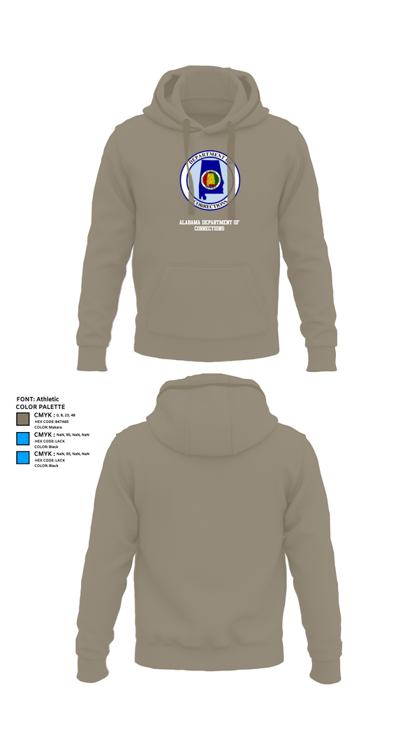 Hoodie, Alabama Department of Corrections, Police, Teamtime, Team time, sublimation, custom sports apparel, team uniforms, spirit wear, spiritwear, sports uniforms, custom shirts, team store, custom team store, fundraiser sports, apparel fundraiser
