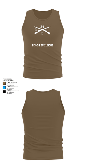 Tank Top, B/3-34 Bulldogs, Army, Teamtime, Team time, sublimation, custom sports apparel, team uniforms, spirit wear, spiritwear, sports uniforms, custom shirts, team store, custom team store, fundraiser sports, apparel fundraiser