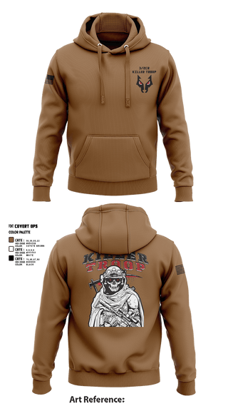 Hoodie, 3/2CR Killer Troop, Army, Teamtime, Team time, sublimation, custom sports apparel, team uniforms, spirit wear, spiritwear, sports uniforms, custom shirts, team store, custom team store, fundraiser sports, apparel fundraiser