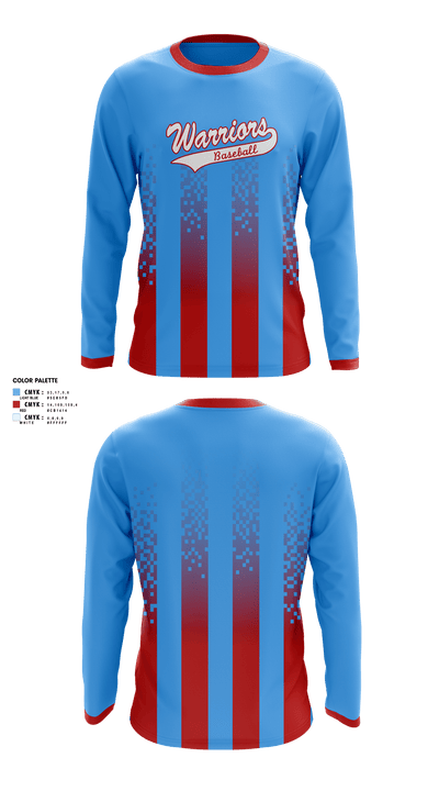 Warriors baseball 84659803 Long Sleeve Performance Shirt - 1