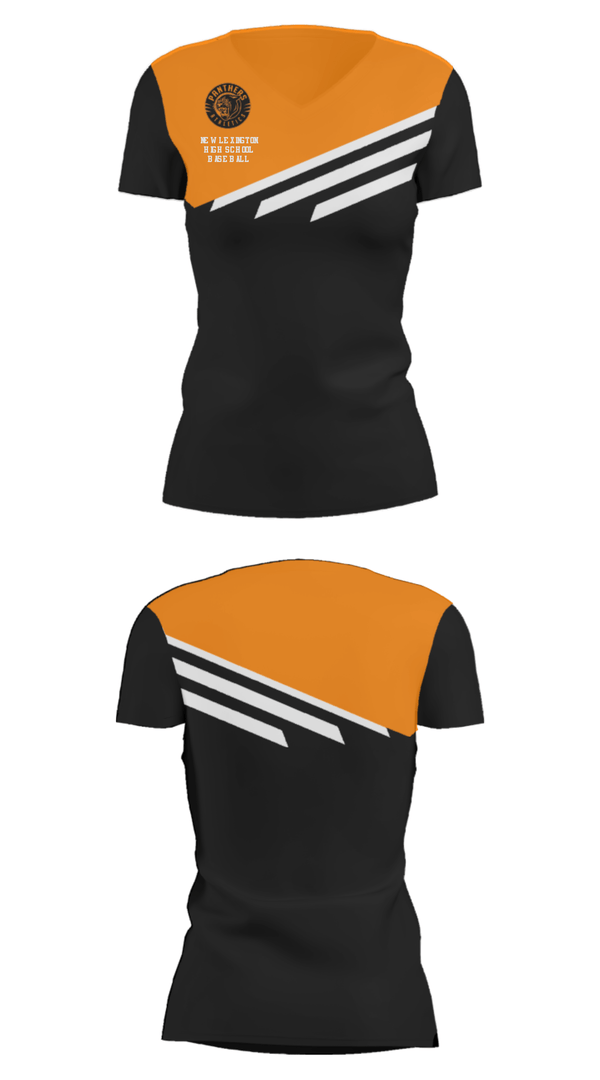 Women's Short Sleeve Vneck Shirt, New Lexington High School Baseball, Baseball, Teamtime, Team time, sublimation, custom sports apparel, team uniforms, spirit wear, spiritwear, sports uniforms, custom shirts, team store, custom team store, fundraiser sports, apparel fundraiser