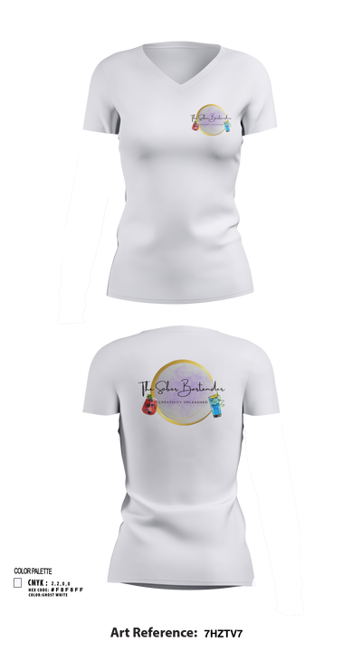 The Sober Bartender 25073901 Women's Short Sleeve V-neck Shirt - 103