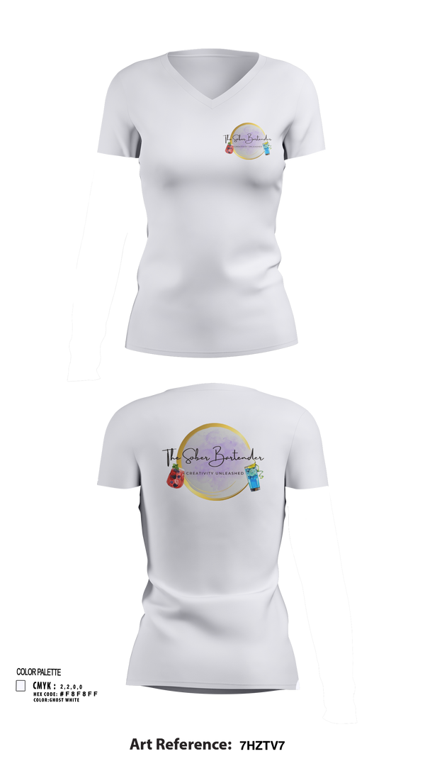 Womens Short Sleeve Vneck Shirt, The Sober Bartender, , Teamtime, Team time, sublimation, custom sports apparel, team uniforms, spirit wear, spiritwear, sports uniforms, custom shirts, team store, custom team store, fundraiser sports, apparel fundraiser