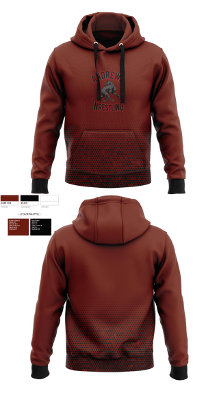 Hoodie, Andrews Wildcats, Wrestling, Teamtime, Team time, sublimation, custom sports apparel, team uniforms, spirit wear, spiritwear, sports uniforms, custom shirts, team store, custom team store, fundraiser sports, apparel fundraiser