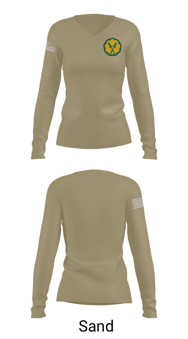 Womens Long Sleeve Vneck Shirt, 160th mp bn, Army, Teamtime, Team time, sublimation, custom sports apparel, team uniforms, spirit wear, spiritwear, sports uniforms, custom shirts, team store, custom team store, fundraiser sports, apparel fundraiser