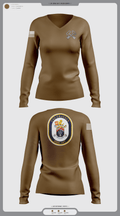 USS GRAVELY 69018416 Women's Long Sleeve V-neck Shirt - 1