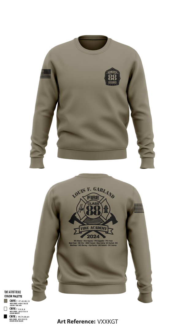 Crew Neck Sweatshirt, Class 88, Air Force, Teamtime, Team time, sublimation, custom sports apparel, team uniforms, spirit wear, spiritwear, sports uniforms, custom shirts, team store, custom team store, fundraiser sports, apparel fundraiser