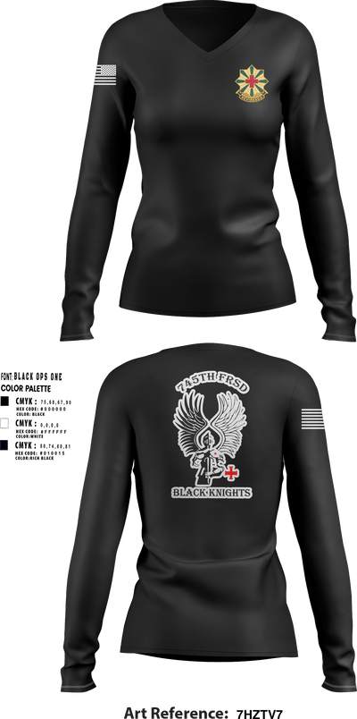 745th Forward Resuscitative Surgical Detachment 78868461 Women's Long Sleeve V-neck Shirt - 4