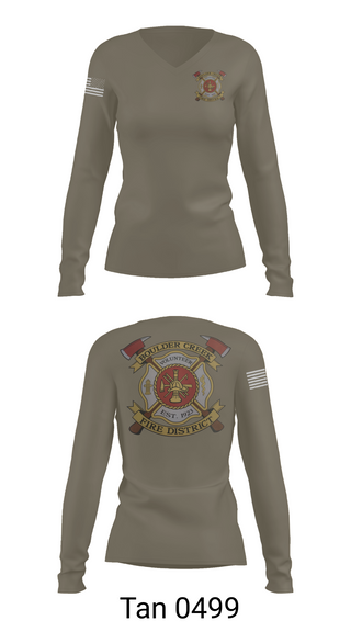 Womens Long Sleeve Vneck Shirt, Boulder creek fire, , Teamtime, Team time, sublimation, custom sports apparel, team uniforms, spirit wear, spiritwear, sports uniforms, custom shirts, team store, custom team store, fundraiser sports, apparel fundraiser