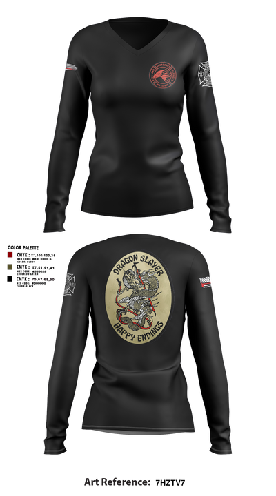 Marine Wing Support Squadron 473 1974878 Women's Long Sleeve V-neck Shirt - 3