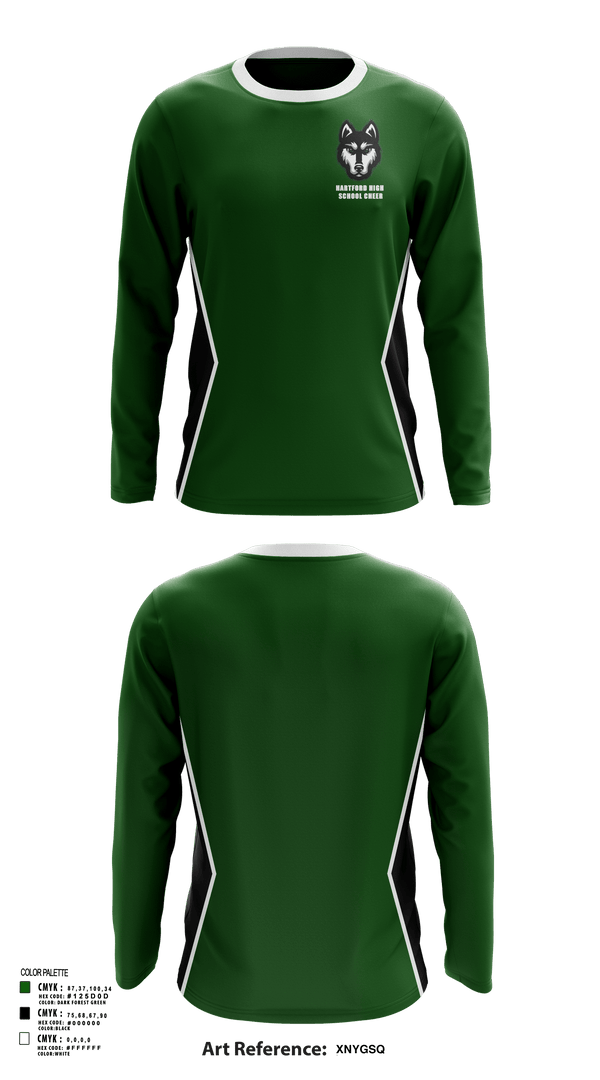 Long Sleeve Performance Shirt, Hartford High School Cheer, Cheer, Teamtime, Team time, sublimation, custom sports apparel, team uniforms, spirit wear, spiritwear, sports uniforms, custom shirts, team store, custom team store, fundraiser sports, apparel fundraiser