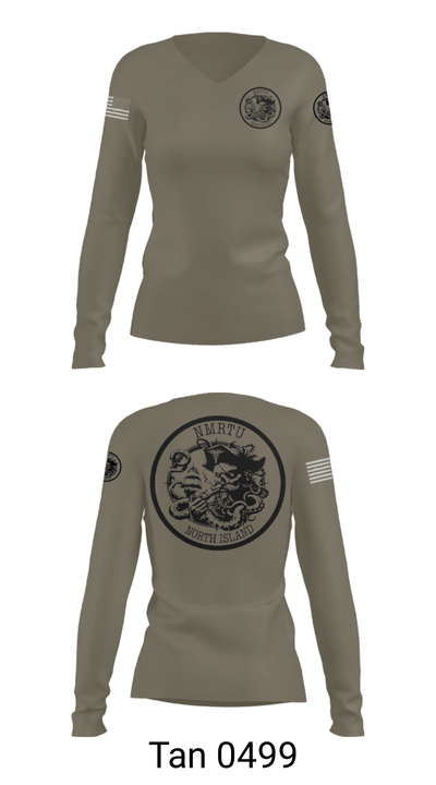 USS MAKIN ISLAND 57574160 Women's Long Sleeve V-neck Shirt - 73