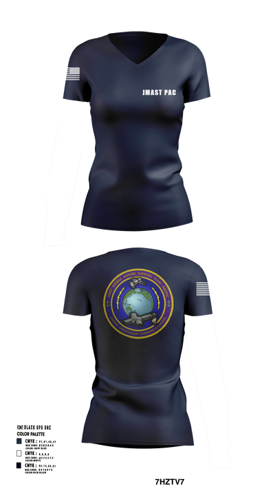JMAST PAC 45103870 Women's Short Sleeve V-neck Shirt - 103