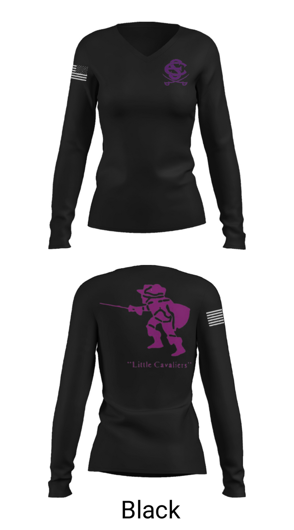 Women's Long Sleeve Vneck Shirt, East Stroudsburg Cavaliers, Football, Teamtime, Team time, sublimation, custom sports apparel, team uniforms, spirit wear, spiritwear, sports uniforms, custom shirts, team store, custom team store, fundraiser sports, apparel fundraiser