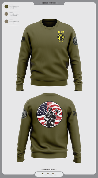 Crew Neck Sweatshirt, , Army, Teamtime, Team time, sublimation, custom sports apparel, team uniforms, spirit wear, spiritwear, sports uniforms, custom shirts, team store, custom team store, fundraiser sports, apparel fundraiser