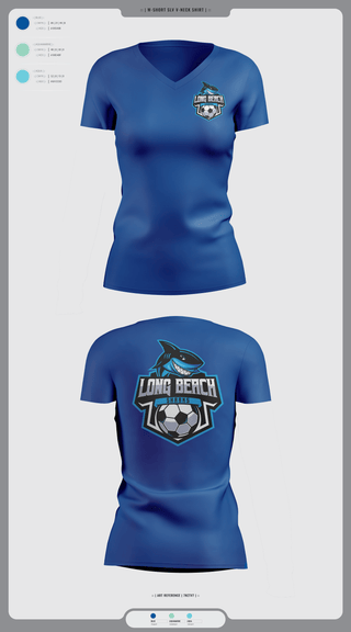 Womens Short Sleeve Vneck Shirt, LB shark, Men's Soccer, Teamtime, Team time, sublimation, custom sports apparel, team uniforms, spirit wear, spiritwear, sports uniforms, custom shirts, team store, custom team store, fundraiser sports, apparel fundraiser