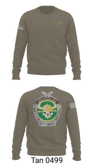 Crew Neck Sweatshirt, 977 MP CO, Army, Teamtime, Team time, sublimation, custom sports apparel, team uniforms, spirit wear, spiritwear, sports uniforms, custom shirts, team store, custom team store, fundraiser sports, apparel fundraiser