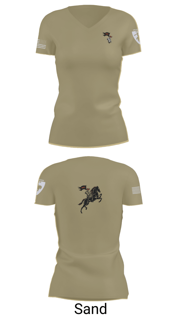Womens Short Sleeve Vneck Shirt, Oklahoma State University Ranger Challenge, Army, Teamtime, Team time, sublimation, custom sports apparel, team uniforms, spirit wear, spiritwear, sports uniforms, custom shirts, team store, custom team store, fundraiser sports, apparel fundraiser