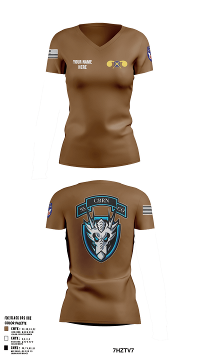 112th CRD95th CBRN Co 64456189 Women's Short Sleeve V-neck Shirt - 32