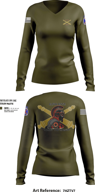 ALPHA ROCK 20137343 Women's Long Sleeve V-neck Shirt - 91
