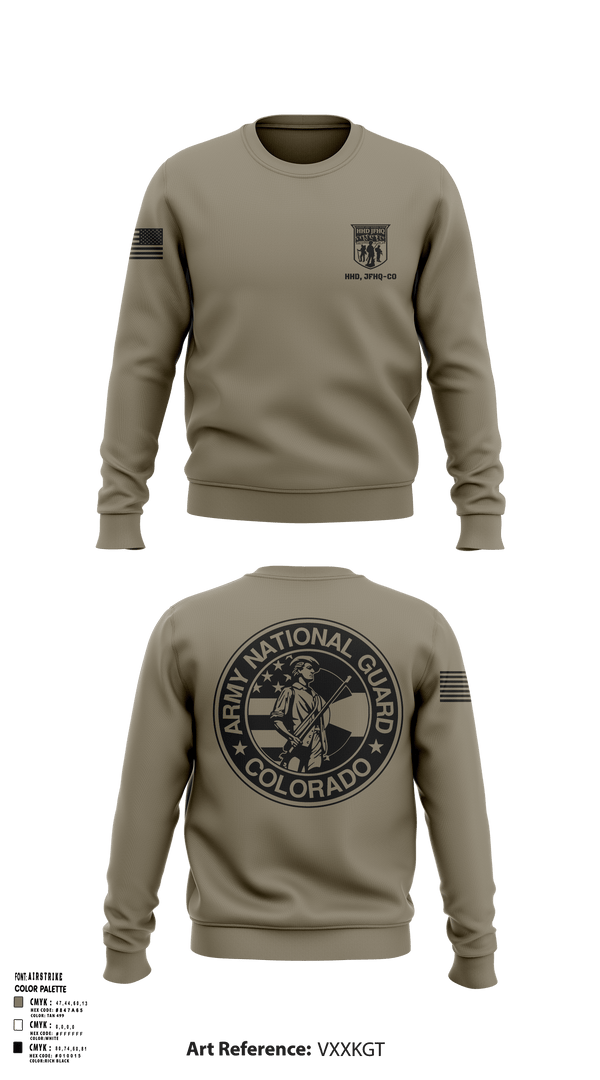 Crew Neck Sweatshirt, Colorado Army National Guard, National Guard, Teamtime, Team time, sublimation, custom sports apparel, team uniforms, spirit wear, spiritwear, sports uniforms, custom shirts, team store, custom team store, fundraiser sports, apparel fundraiser