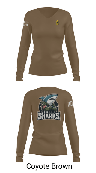 Womens Long Sleeve Vneck Shirt, Pearl City Army Recruiting Station, Army, Teamtime, Team time, sublimation, custom sports apparel, team uniforms, spirit wear, spiritwear, sports uniforms, custom shirts, team store, custom team store, fundraiser sports, apparel fundraiser
