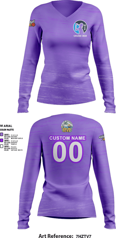 MVP Cruise 2025 37485566 Women's Long Sleeve V-neck Shirt -1 2