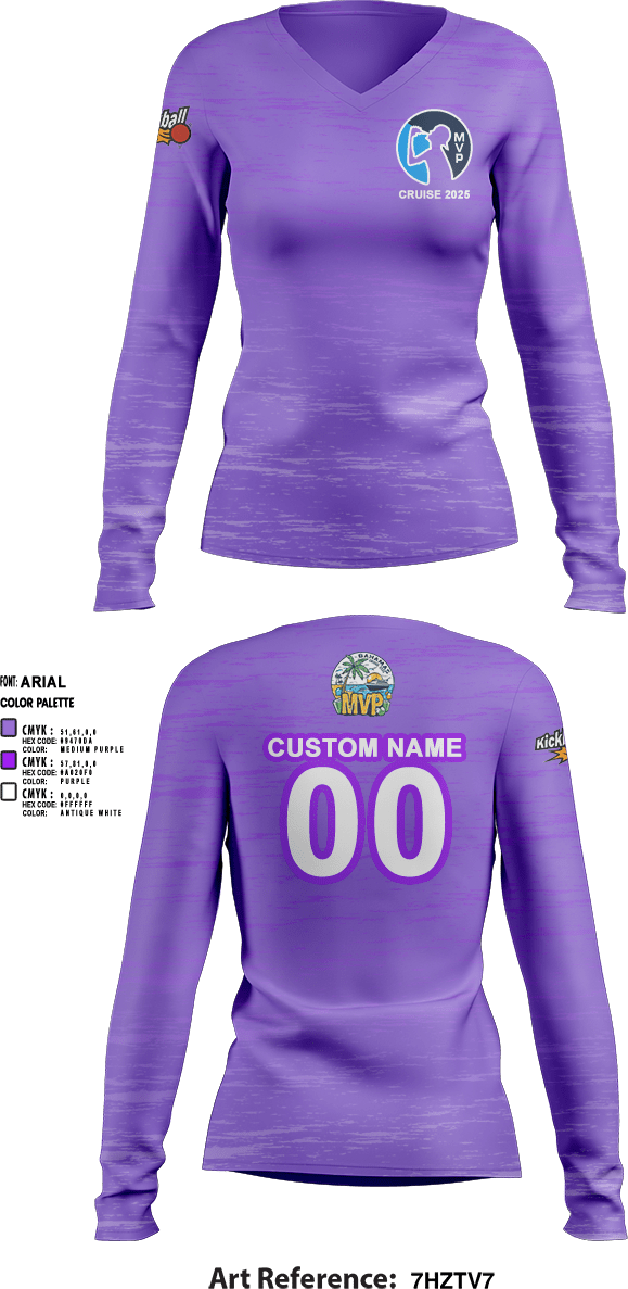 Womens Long Sleeve Vneck Shirt 1, MVP Cruise 2025, Spirit Store, Teamtime, Team time, sublimation, custom sports apparel, team uniforms, spirit wear, spiritwear, sports uniforms, custom shirts, team store, custom team store, fundraiser sports, apparel fundraiser