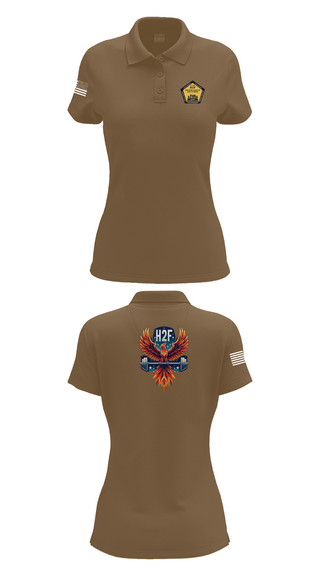 Womens Short Sleeve Performance Polo, Phoenix H2F, Army, Teamtime, Team time, sublimation, custom sports apparel, team uniforms, spirit wear, spiritwear, sports uniforms, custom shirts, team store, custom team store, fundraiser sports, apparel fundraiser