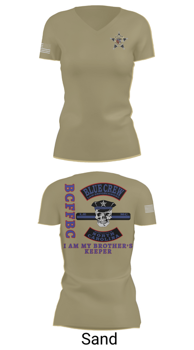 Bluecrew law enforcement motorcycle club 56909917 Women's Short Sleeve V-neck Shirt - 84