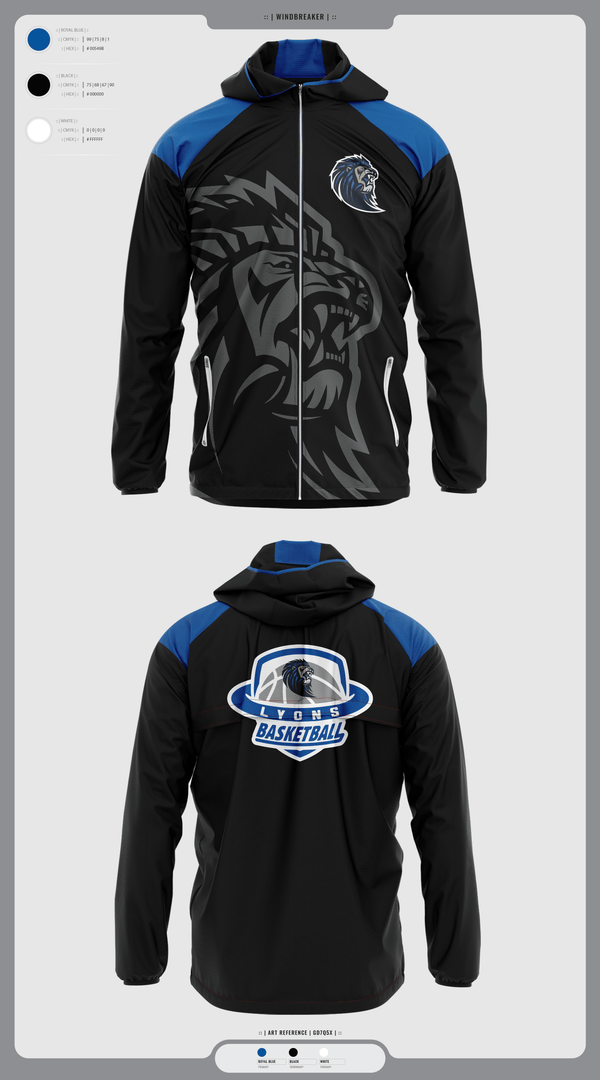 Windbreaker, Lyons Middle School Basketball, Men's Basketball, Teamtime, Team time, sublimation, custom sports apparel, team uniforms, spirit wear, spiritwear, sports uniforms, custom shirts, team store, custom team store, fundraiser sports, apparel fundraiser