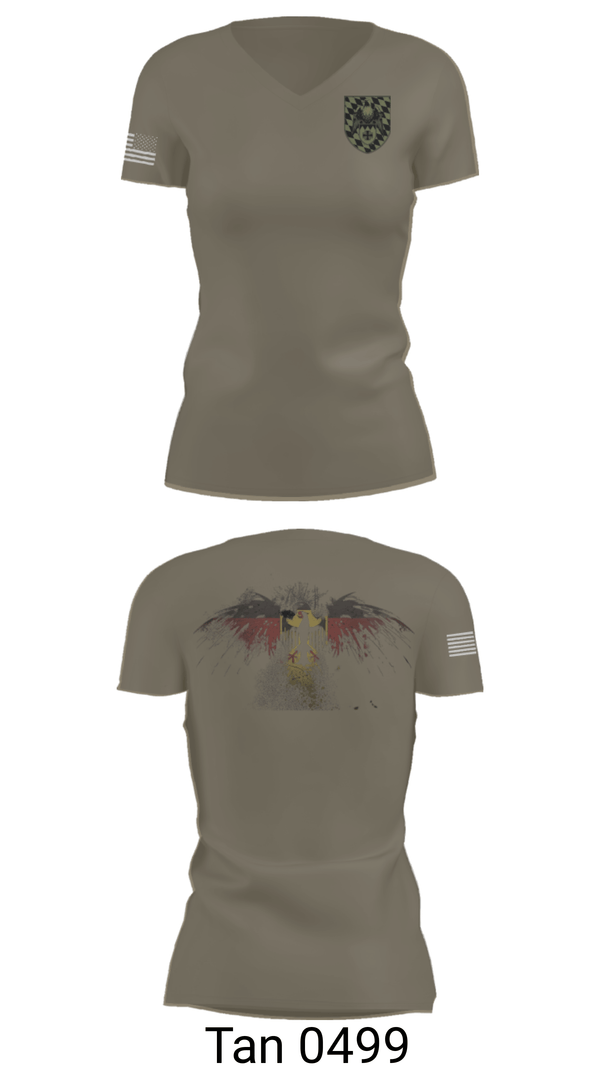 Women's Short Sleeve Vneck Shirt, 3./HSchRgt1, Army, Teamtime, Team time, sublimation, custom sports apparel, team uniforms, spirit wear, spiritwear, sports uniforms, custom shirts, team store, custom team store, fundraiser sports, apparel fundraiser