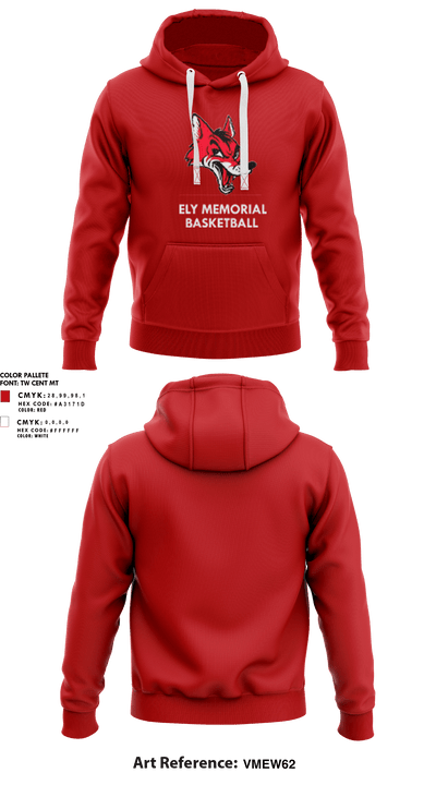 Ely Memorial High School Basketball 45115144 Hoodie - 1