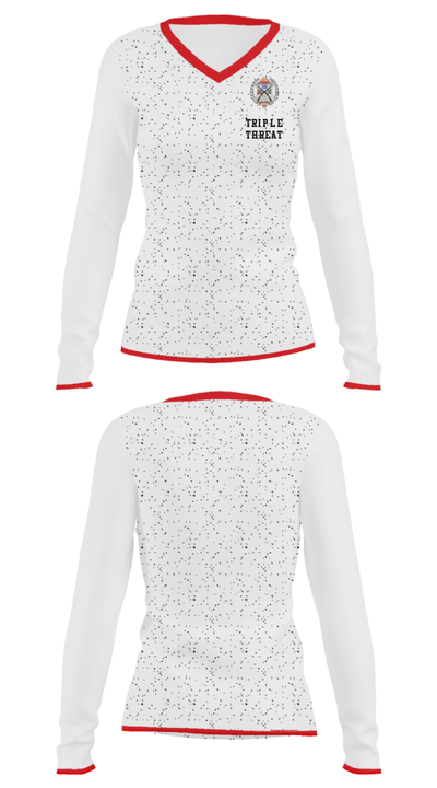 Triple Threat 22413242 Women's Long Sleeve V-neck Shirt - 33