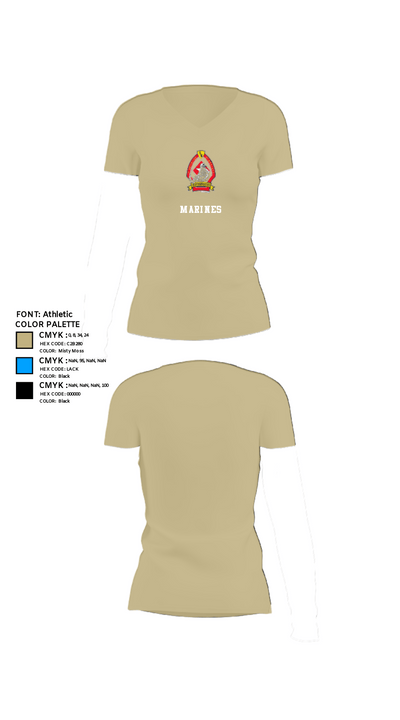 1/6 Charlie company 57623545 Women's Short Sleeve V-neck Shirt - 84