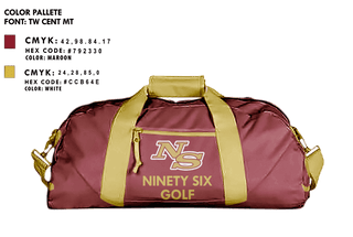 Duffle Bag, Ninety Six High School Golf, Golf, Teamtime, Team time, sublimation, custom sports apparel, team uniforms, spirit wear, spiritwear, sports uniforms, custom shirts, team store, custom team store, fundraiser sports, apparel fundraiser