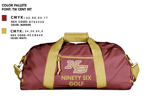Duffle Bag, Ninety Six High School Golf, Golf, Teamtime, Team time, sublimation, custom sports apparel, team uniforms, spirit wear, spiritwear, sports uniforms, custom shirts, team store, custom team store, fundraiser sports, apparel fundraiser