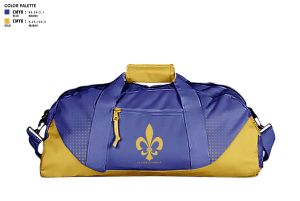 Duffle Bag, Saint John Lutheran Middle School Basketball, Men's Basketball, Teamtime, Team time, sublimation, custom sports apparel, team uniforms, spirit wear, spiritwear, sports uniforms, custom shirts, team store, custom team store, fundraiser sports, apparel fundraiser