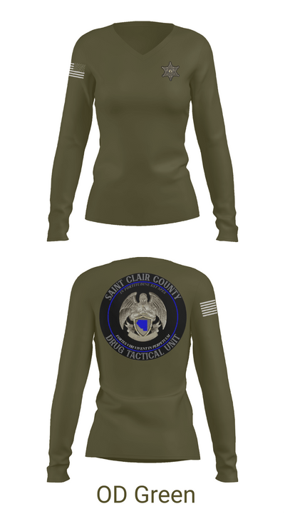 Drug Tactical Unit 39197263 Women's Long Sleeve V-neck Shirt - 54