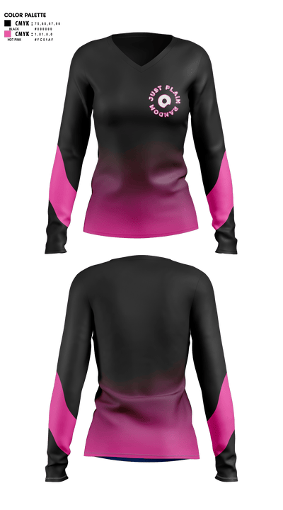 Just Plain Random 95435361 Women's Long Sleeve V-neck Shirt - 1