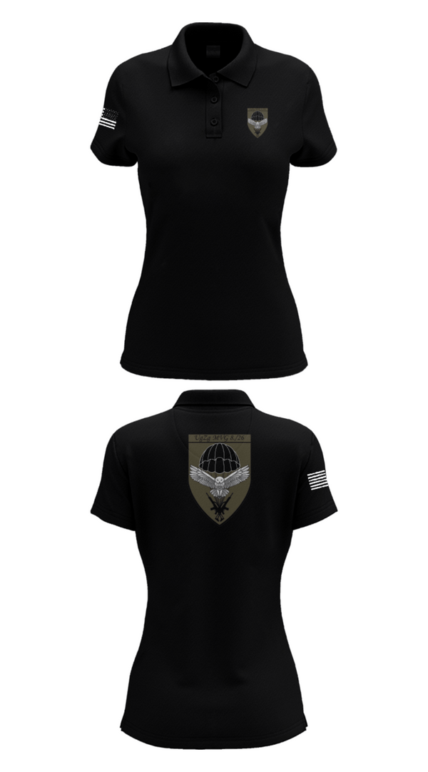 Womens Short Sleeve Performance Polo, 8.FschJgRgt 26, Army, Teamtime, Team time, sublimation, custom sports apparel, team uniforms, spirit wear, spiritwear, sports uniforms, custom shirts, team store, custom team store, fundraiser sports, apparel fundraiser