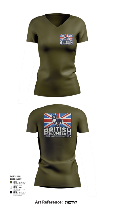 The British Plumber 23773997 Women's Short Sleeve V-neck Shirt - 121